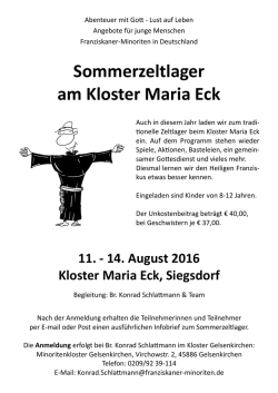 Jugendzeltlager in Maria Eck
