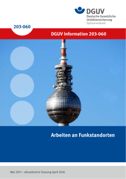 DGUV Information 203-060 "Arbeiten an