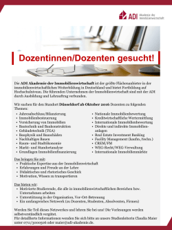 Dozentinnen/Dozenten gesucht!