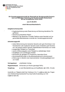 Information zur ausgeschriebenen Stelle