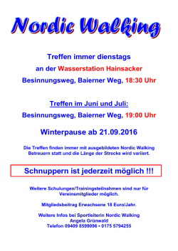 Nordic Walking Treffen 18:30 Uhr