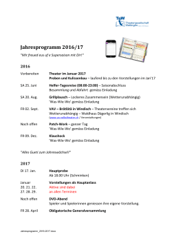 Jahresprogramm 2016/17 - Theatergesellschaft Wettingen