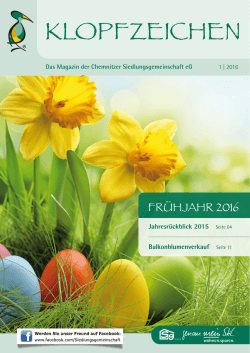 Frühjahr - Chemnitzer Siedlungsgemeinschaft eG