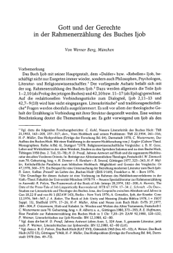Gott und der Gerechte in der Rahmenerz&auml;hlung des Buches Ijob