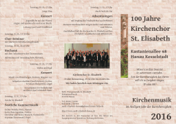 Musikalisches Programm im Jubiläumsjahr des Kirchenchores