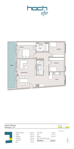 4-Zimmer-Wohnung Wohnung 41*, 2. OG M 1:100 N Duschbad 5,89