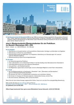 Praktikum im Bereich des Übersetzens für Masterstudierende DE->EN