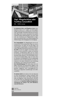 Dipl. Pflegefachfrau oder Fachfrau Gesundheit