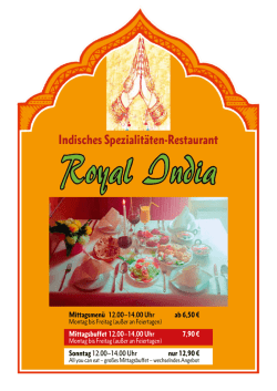 Speisekarte - Royal India Sonthofen