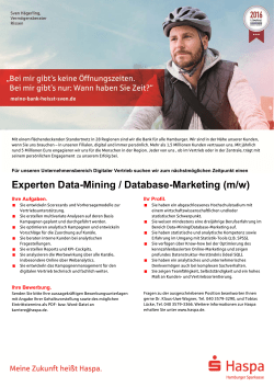 Experten Data-Mining / Database-Marketing (m/w)