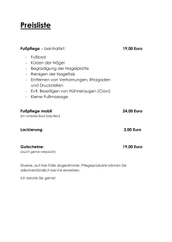 Preisliste - Fußpflege