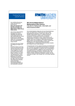 W2 Universit&auml;tsprofessur Mathematical Data Science Fakult&auml;t f&uuml;r