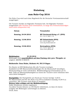 Einladung zum Ruhr-Cup 2016 - Hundesport