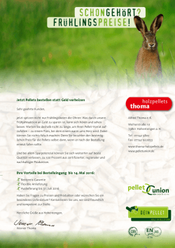 Jetzt Pellets bestellen statt Geld verheizen Hier - thoma