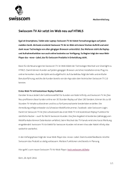 Swisscom TV Air setzt im Web neu auf HTML5