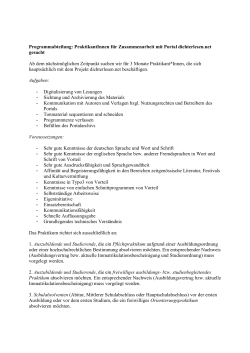 Praktikum Zusammenarbeit mit dichterlesen.net