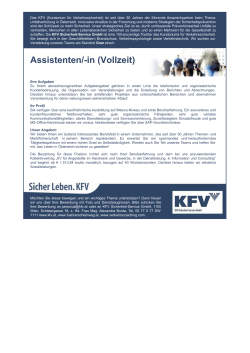 Assistent/in (Vollzeit) - Kuratorium für Verkehrssicherheit