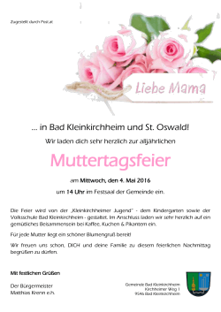Muttertagsfeier - Gemeinde Bad Kleinkirchheim