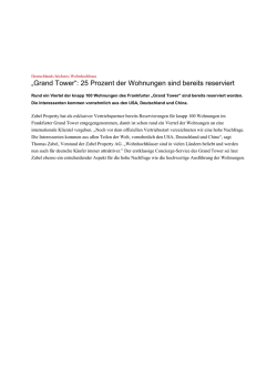 Grand Tower : 25 Prozent der Wohnungen sind