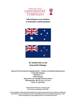 Informationen zum Studium in Australien und Neuseeland für
