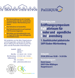 Eröffnungssymposium Palliativteam für Kinder und Jugendliche Ulm