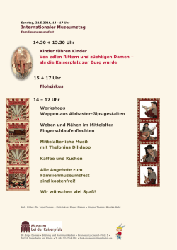 Internationaler Museumstag 14.30 + 15.30 Uhr Kinder f&uuml;hren Kinder