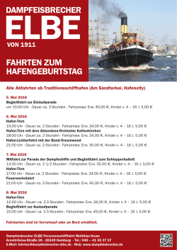 Fahrplan zum Hafengeburtstag 2016