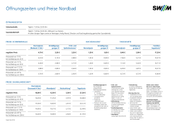 &Ouml;ffnungszeiten & Preise Nordbad