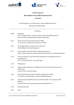 uniKAT-Symposium 27.04.2016 Veranstaltungsort: Universität