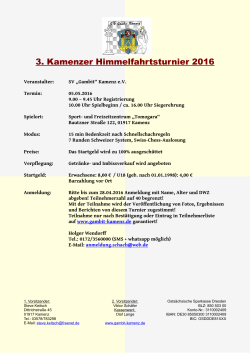 3. Kamenzer Himmelfahrtsturnier 2016