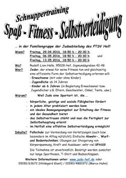 Judo-Schnuppertraining (1.Tag) - Judo-Hof