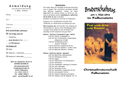 am 1. Mai 2016 in Falkenstein Christusbruderschaft Falkenstein