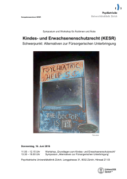 Programm - Psychiatrische Universitätsklinik Zürich