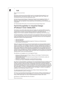 in Industrial Design (Professor/-innen-Stelle)