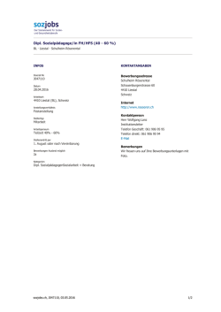 Dipl. Sozialp&auml;dagoge/in FH/HFS (40 - 60 %)