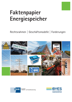 DIHK-Faktenpapier Energiespeicher: Rechtsrahmen