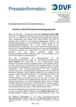 Presseinformation - Deutsches Verkehrsforum