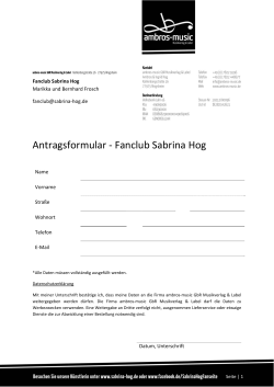 Antragsformular ‐ Fanclub Sabrina Hog