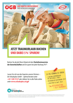 jetzt traumurlaub buchen und dabei 5 %* sparen!