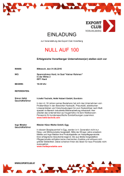 einladung null auf 100 - Export Club Vorarlberg