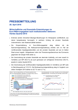 Wirtschaftliche und finanzielle Entwicklungen im Euro