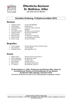 2016 - Öffentliche Bücherei St. Matthäus Alfter