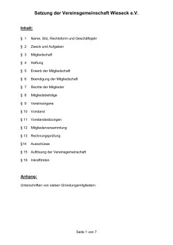 Satzung der Vereinsgemeinschaft Wieseck e.V.
