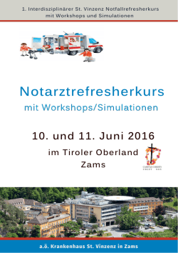 Folder Notarztrefresherkurs - Krankenhaus St. Vinzenz Zams