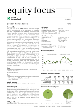 Julius Bär – Finanzen (Schweiz) Halten