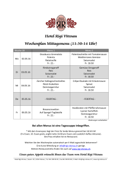 Hotel Rigi Vitznau Wochenplan Mittagsmenu (11:30