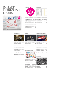 INHALT HORIZONT 17/2016