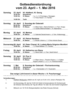 Gottesdienstkalender