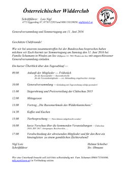 Einladung - &Ouml;sterreichischer Widderclub