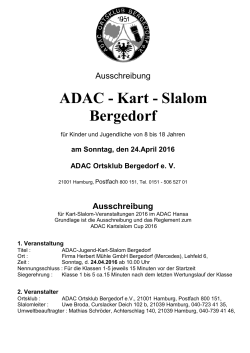 Ausschreibung ADAC-Kart-Slalom Bergedorf 2016